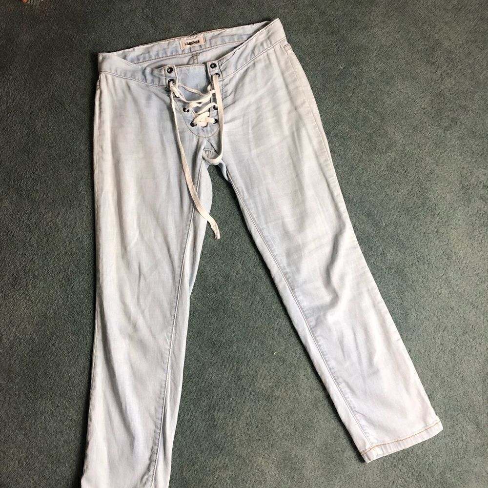 L’agence light wash skinny Capri cropped Y2K jeans